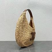 Kitlife Celine Classic Panier Hobo Bag In Raffia and Brown Calfskin 112772 33x16x4cm - 4