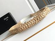 Kitlife Celine Classic Panier Hobo Bag In Raffia and White Calfskin 112772 33x16x4cm - 6