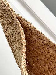 Kitlife Celine Classic Panier Hobo Bag In Raffia and White Calfskin 112772 33x16x4cm - 4