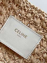 Kitlife Celine Classic Panier Hobo Bag In Raffia and White Calfskin 112772 33x16x4cm - 2