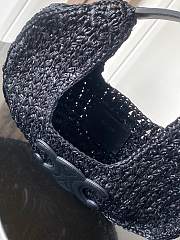 Kitlife Celine Classic Panier Hobo Bag In Black Raffia and Calfskin 112772 33x16x4cm - 2