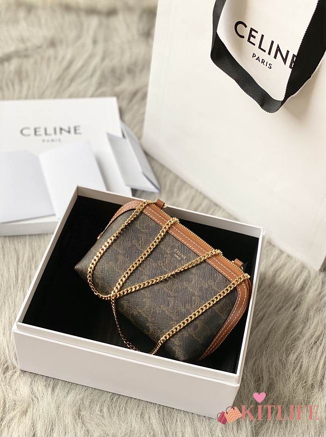 Kitlife Celine Monogram Shell Bag Tan 10E382 16x11x8cm - 1