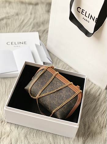 Kitlife Celine Monogram Shell Bag Tan 10E382 16x11x8cm