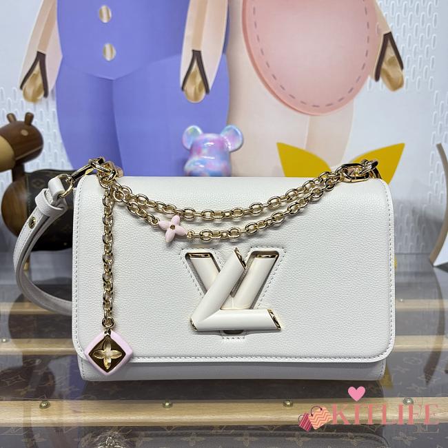 Kitlife Louis Vuitton Twist MM Slim Bag Off-White Monogram Flowers M14341 23x16x8cm - 1