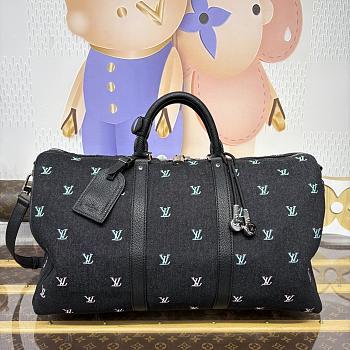 Kitlife Louis Vuitton Keepall Bandouliere 50 Bag Gradient Blue and Black M13966 50x23x29cm