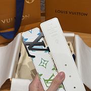 Kitlife Louis Vuitton White Tricolor Belt Black Hardware 4.5cm - 4