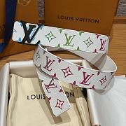 Kitlife Louis Vuitton White Tricolor Belt Black Hardware 4.5cm - 2
