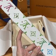 Kitlife Louis Vuitton White Tricolor Belt Silver Hardware 4.5cm - 4