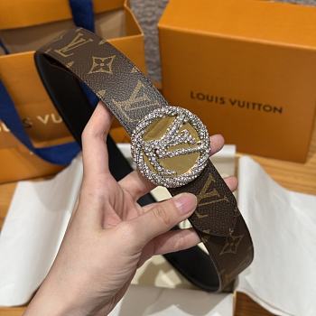 Kitlife Louis Vuitton Brown Monogram Canvas Betl Diamond Buckle 3.5cm