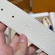 Kitlife Louis Vuitton Double-sided Belt Cream Silver Hardware 4.5cm - 6