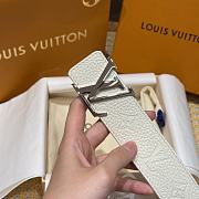 Kitlife Louis Vuitton Double-sided Belt Cream Silver Hardware 4.5cm - 4