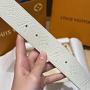 Kitlife Louis Vuitton Double-sided Belt Cream Silver Hardware 4.5cm - 5