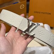 Kitlife Louis Vuitton Double-sided Belt Cream Silver Hardware 4.5cm - 3