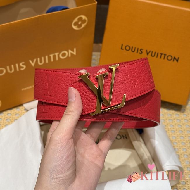 Kitlife Louis Vuitton Double-sided Belt Pink Gold Hardware 4.5cm - 1