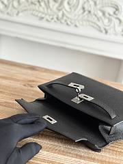 Kitlife Hermes Kelly Mini Bag Black Epsom Leather Silver Buckle 22cm - 5