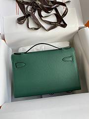 Kitlife Hermes Kelly Mini Bag Green Epsom Leather Silver Buckle 22cm - 4