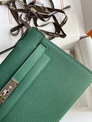 Kitlife Hermes Kelly Mini Bag Green Epsom Leather Silver Buckle 22cm - 5