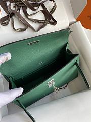 Kitlife Hermes Kelly Mini Bag Green Epsom Leather Silver Buckle 22cm - 6