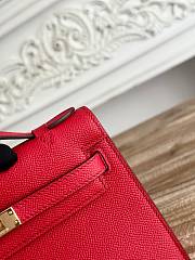 Kitlife Hermes Kelly Mini Bag Red Epsom Leather Gold Buckle 22cm - 2