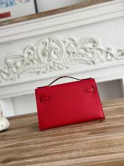 Kitlife Hermes Kelly Mini Bag Red Epsom Leather Silver Buckle 22cm - 4