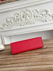 Kitlife Hermes Kelly Mini Bag Red Epsom Leather Silver Buckle 22cm - 2