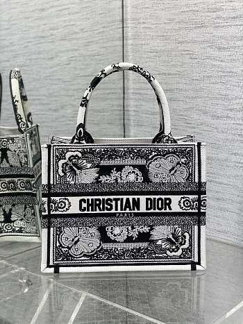 Kitlife Dior Black Butterfly Bandana Emroidery Tote Bag 36x18x28cm