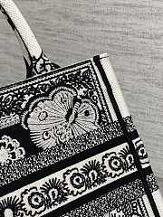 Kitlife Dior Black Butterfly Bandana Emroidery Tote Bag 36x18x28cm - 4