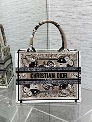 Kitlife Dior Beige Butterfly Bandana Emroidery Tote Bag 36x18x28cm - 1