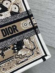 Kitlife Dior Beige Butterfly Bandana Emroidery Tote Bag 36x18x28cm - 4