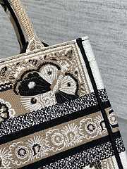 Kitlife Dior Beige Butterfly Bandana Emroidery Tote Bag 36x18x28cm - 2