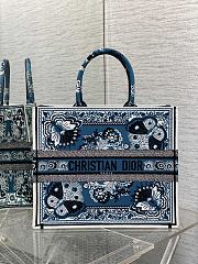 Kitlife Dior Blue Butterfly Bandana Emroidery Tote Bag 36x18x28cm - 1