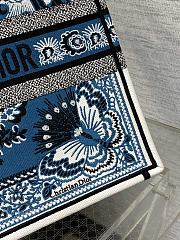 Kitlife Dior Blue Butterfly Bandana Emroidery Tote Bag 36x18x28cm - 5