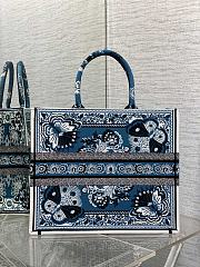 Kitlife Dior Blue Butterfly Bandana Emroidery Tote Bag 36x18x28cm - 2