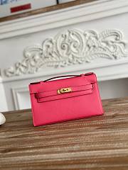 Kitlife Hermes Kelly Mini Bag Pink Epsom Leather Gold Buckle 22cm - 1