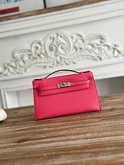 Kitlife Hermes Kelly Mini Bag Pink Epsom Leather Silver Buckle 22cm - 1