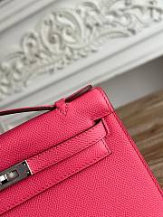 Kitlife Hermes Kelly Mini Bag Pink Epsom Leather Silver Buckle 22cm - 2