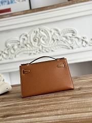 Kitlife Hermes Kelly Mini Bag Brown Epsom Leather Silver Buckle 22cm - 5