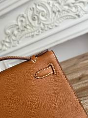 Kitlife Hermes Kelly Mini Bag Brown Epsom Leather Silver Buckle 22cm - 3
