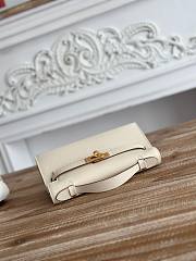 Kitlife Hermes Kelly Mini Bag Off-White Epsom Leather Gold Buckle 22cm - 3