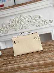 Kitlife Hermes Kelly Mini Bag Off-White Epsom Leather Gold Buckle 22cm - 6