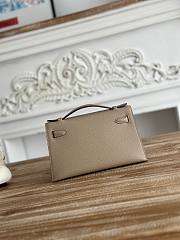  Kitlife Hermes Kelly Mini Bag Grey Epsom Leather Gold Buckle 22cm - 3