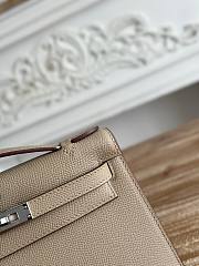 Kitlife Hermes Kelly Mini Bag Grey Epsom Leather Silver Buckle 22cm - 4