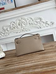 Kitlife Hermes Kelly Mini Bag Grey Epsom Leather Silver Buckle 22cm - 3