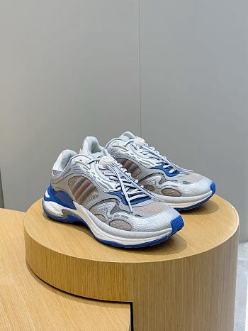 Kitlife Gucci Men 2.0 Sneakers Grey And Blue Mesh And Leather