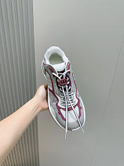 Kitlife Gucci Men 2.0 Sneakers Grey and Gucci Rosso Ancora Red Mesh And Leather - 5