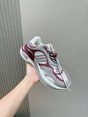 Kitlife Gucci Men 2.0 Sneakers Grey and Gucci Rosso Ancora Red Mesh And Leather - 4