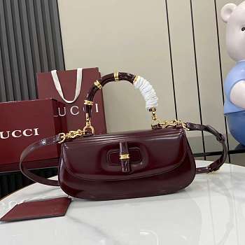 Kitlife Gucci Bamboo Diva Medium Bag Burgundy 827750 26.6x13x8cm