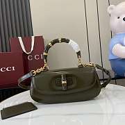 Kitlife Gucci Bamboo Diva Medium Bag Green Olive 827750 26.6x13x8cm - 1