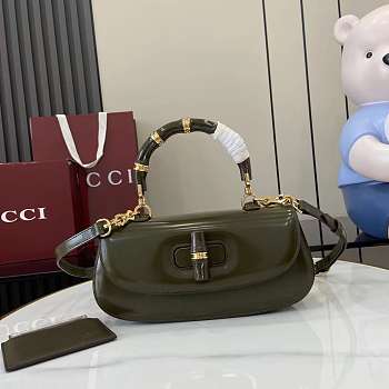 Kitlife Gucci Bamboo Diva Medium Bag Green Olive 827750 26.6x13x8cm