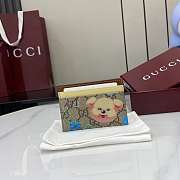 Kitlife Gucci Card Case With Motif Beige & Dark Brown GG Monogram Coated Fabric 838900 10x7cm - 1